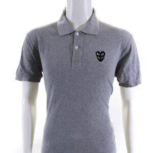 $279 Authentic PLAY COMME des GARCONS Made in JAPAN Men's Grey Polo Shirt Sz.XL